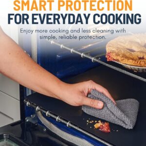 Oven Liners for Bottom of Oven - 2 Pack Large Heavy Duty Mats, 17”x25” Non-Stick Reusable Liner for Electric, Gas, Toaster Ovens, Grills - BPA & PFOA Free Kitchen Accessory to Keep Oven Clean (Black) - Image 3