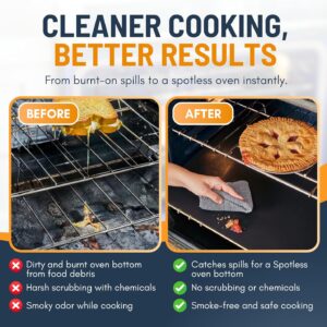 Oven Liners for Bottom of Oven - 2 Pack Large Heavy Duty Mats, 17”x25” Non-Stick Reusable Liner for Electric, Gas, Toaster Ovens, Grills - BPA & PFOA Free Kitchen Accessory to Keep Oven Clean (Black) - Image 6