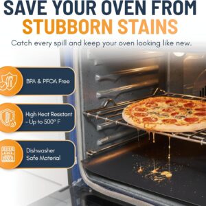 Oven Liners for Bottom of Oven - 2 Pack Large Heavy Duty Mats, 17”x25” Non-Stick Reusable Liner for Electric, Gas, Toaster Ovens, Grills - BPA & PFOA Free Kitchen Accessory to Keep Oven Clean (Black) - Image 8