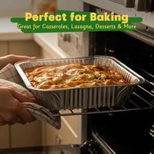 9x13 Aluminum Pans [40 Pack], Extra Heavy Duty Half Size Disposable Aluminum Foil Pans, Deep Baking Pans for Cooking, Roasting, Heating, and Steam Tables - Image 2