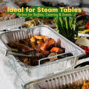 9x13 Aluminum Pans [40 Pack], Extra Heavy Duty Half Size Disposable Aluminum Foil Pans, Deep Baking Pans for Cooking, Roasting, Heating, and Steam Tables - Image 3