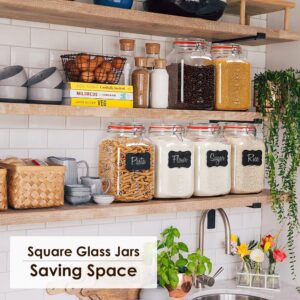 2 Pack Square Super Wide Mouth Airtight Glass Storage Jars with Lids, 1.1 Gallon Glass Container with 2 Measurement Marks, Canning Jars with Leak-proof Lid for Kitchen (Spare Gasket) - Image 4