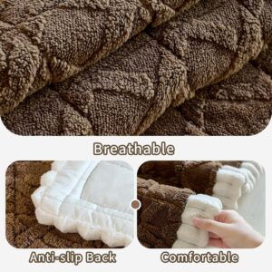 Fuzzy Couch Cover for Dogs Washable, Non Slip Couch Covers for 3 Cushion Sofa Pet Friendly, Soft Pet Couch Covers for Sofa, Dog Cover for Couch Furniture Protector(1,Brown,27.6"x70.9") - Image 4