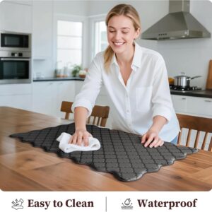Scalloped Embossed Kitchen Mats for Floor 2PCS Cushioned Anti Fatigue Waterproof Foam Kitchen Rugs Non Slip Washable Comfort Standing Mat for Office Sink Laundry, Black - Image 5