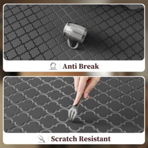 Scalloped Embossed Kitchen Mats for Floor 2PCS Cushioned Anti Fatigue Waterproof Foam Kitchen Rugs Non Slip Washable Comfort Standing Mat for Office Sink Laundry, Black - Image 6