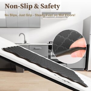 Scalloped Embossed Kitchen Mats for Floor 2PCS Cushioned Anti Fatigue Waterproof Foam Kitchen Rugs Non Slip Washable Comfort Standing Mat for Office Sink Laundry, Black - Image 7
