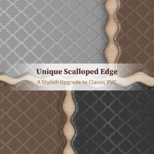 Scalloped Embossed Kitchen Mats for Floor 2PCS Cushioned Anti Fatigue Waterproof Foam Kitchen Rugs Non Slip Washable Comfort Standing Mat for Office Sink Laundry, Black - Image 9