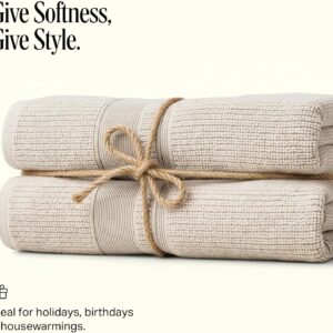 Preston Lane Douro Bath Towel Set – 2 Pack Luxury Cotton Towels, Ultra Soft & Absorbent, Quick-Dry Spa-Quality Bathroom Towels, Made in Portugal, Clay - Image 6
