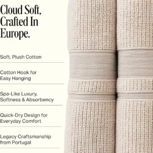 Preston Lane Douro Bath Towel Set – 2 Pack Luxury Cotton Towels, Ultra Soft & Absorbent, Quick-Dry Spa-Quality Bathroom Towels, Made in Portugal, Clay - Image 4