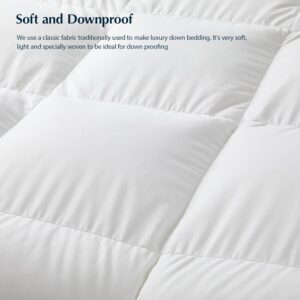 Pacific Coast Goose Feather Down Fiber Comforters King Size, Extra Fluffy White Duvet Insert, Ultra-Soft, Breathable, All Season Hotel Luxury Bedding Comforters, 8 Corner & Center Loops (106"x90") - Image 5