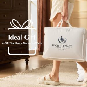 Pacific Coast Goose Feather Down Fiber Comforters King Size, Extra Fluffy White Duvet Insert, Ultra-Soft, Breathable, All Season Hotel Luxury Bedding Comforters, 8 Corner & Center Loops (106"x90") - Image 3