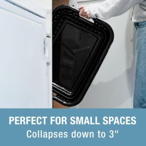 CleverMade Collapsible Laundry Baskets - 39L Foldable Large Collapsible Laundry Basket with Handles for Space Saving Storage, Black, 2 Pack - Image 2