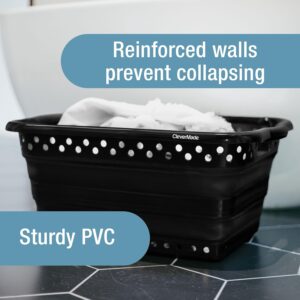 CleverMade Collapsible Laundry Baskets - 39L Foldable Large Collapsible Laundry Basket with Handles for Space Saving Storage, Black, 2 Pack - Image 6