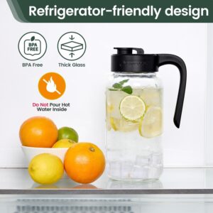 Mason Jar Pitcher - Airtight & Leakproof Glass Pitcher with Lid, Perfect for Breastmilk, Cold Brew, and Sun Tea, 2 Quart (64 oz) 1/2 Gallon Mason Jar with Pour Spout Lid - Image 3