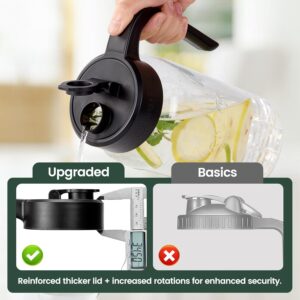 Mason Jar Pitcher - Airtight & Leakproof Glass Pitcher with Lid, Perfect for Breastmilk, Cold Brew, and Sun Tea, 2 Quart (64 oz) 1/2 Gallon Mason Jar with Pour Spout Lid - Image 4