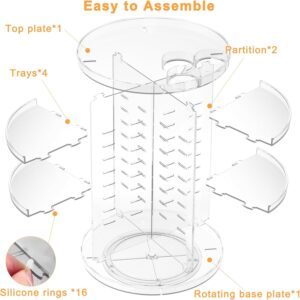 Rotating Makeup Organizer, DIY 8 Adjustable Layers Spinning Skincare Organizer, Cosmetic Display Case with Brush Holder Perfume Tray, Multi-Function Storage Carousel for Vanity Bathroom Countertop - Image 3