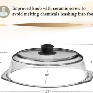 Le’raze Tall Glass Microwave Splatter Cover for Food - Cookware & Bakeware Serving Dish Cover, Plate Guard Lid with Easy Grip Silicone Handle Knob - 100% Food Grade BPA Free & Dishwasher Safe - 10in - Image 8