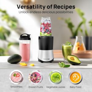Consciot CB08 11-Piece Blender for Kitchen and Personal Size, Blend Shakes and Smoothies, Frozen Drinks, Baby Food, Spreads & More, 3 Portable To-Go Cups & 2 Spout Lids & 1 Solid Lid, 900 Peak Watts - Image 7