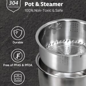 YOKEKON Rice Cooker Stainless Steel Inner Pot PFAS-Free Dishwasher Safe, Low Carb & Low Sugar Large Rice Cookers 8 Cup with Steamer Basket, 24H Delay Timer and Auto Keep Warm Feature,Black - Image 7
