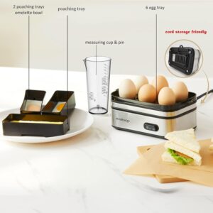 Evoloop Rapid Egg Cooker Electric 6 Eggs Capacity, Soft, Medium, Hard Boiled, Poacher, Omelet Maker Egg Poacher With Auto Shut-Off, BPA Free - Image 5