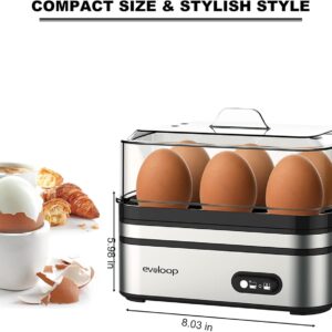 Evoloop Rapid Egg Cooker Electric 6 Eggs Capacity, Soft, Medium, Hard Boiled, Poacher, Omelet Maker Egg Poacher With Auto Shut-Off, BPA Free - Image 7