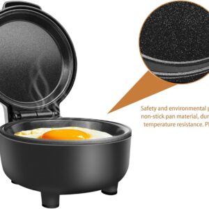 Smart Fried Egg Cooker, Automatic Fried Egg Maker for 6 Features like Sunny Side Up, Over Easy, Fully Cooked & More. Auto Power Off, Alarm, Round Shape, Non Stick Coating (Black) - Image 2