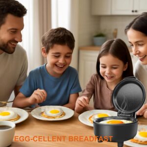 Smart Fried Egg Cooker, Automatic Fried Egg Maker for 6 Features like Sunny Side Up, Over Easy, Fully Cooked & More. Auto Power Off, Alarm, Round Shape, Non Stick Coating (Black) - Image 8