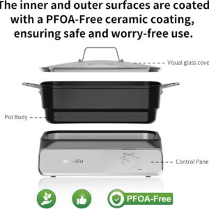 Slow Cooker 10-Quart - PFOA-Free Ceramic Coating, Oven Safe to 450°F | Keep Warm Function for Large Family Gatherings (Includes Silicone Spoon) - Image 6