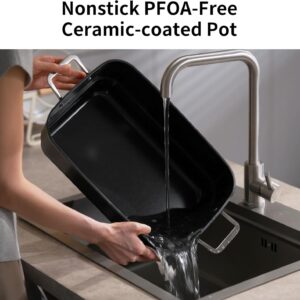 Slow Cooker 10-Quart - PFOA-Free Ceramic Coating, Oven Safe to 450°F | Keep Warm Function for Large Family Gatherings (Includes Silicone Spoon) - Image 2
