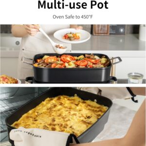Slow Cooker 10-Quart - PFOA-Free Ceramic Coating, Oven Safe to 450°F | Keep Warm Function for Large Family Gatherings (Includes Silicone Spoon) - Image 3