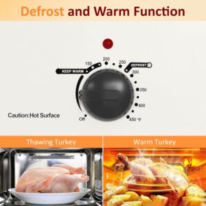 Sunvivi 26 Quart Roaster Oven, Electric Roaster Oven with Glass Lid, Turkey Roaster Buffet with Self-Basting Lid, Removable Pan, Cool-Touch Handles, White - Image 2