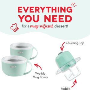 Dash My Mug Ice Cream Maker - Makes Single Serving of Gelato, Frozen Yogurt, Sorbet & More - Easy to Clean & Use - Aqua, 2 Bowls - Image 3
