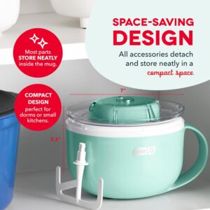 Dash My Mug Ice Cream Maker - Makes Single Serving of Gelato, Frozen Yogurt, Sorbet & More - Easy to Clean & Use - Aqua, 2 Bowls - Image 4