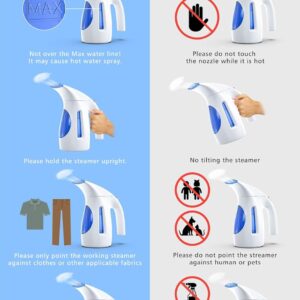HiLIFE Steamer for Clothes, Portable Handheld Clothing Steamer, 240ml Big Capacity, 700W, Strong Power, Fabric Quick Wrinkle Remover with Brush for Home, Office, Travel (ONLY 120V) - Image 3