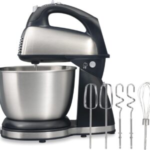 Hamilton Beach Classic Stand and Hand Mixer, 4 Quarts, 6 Speeds with QuickBurst, Bowl Rest, 290 Watts Peak Power, Black and Stainless - Image 5