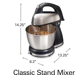 Hamilton Beach Classic Stand and Hand Mixer, 4 Quarts, 6 Speeds with QuickBurst, Bowl Rest, 290 Watts Peak Power, Black and Stainless - Image 8
