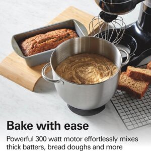 Hamilton Beach Electric Stand Mixer, 4 Quarts, Dough Hook, Flat Beater Attachments, Splash Guard 7 Speeds with Whisk, Easy-Carry Top Handle, Black - Image 8