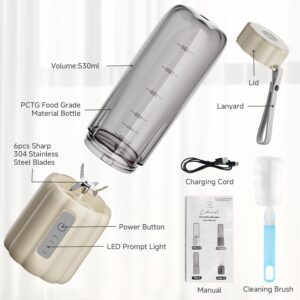 COKUNST 17Oz Portable Blender with 6 Blades, USB-C Rechargeable Personal Smoothie Maker for Shakes & Juices, Compact Mini Mixer for Home, Office & Travel - Image 2