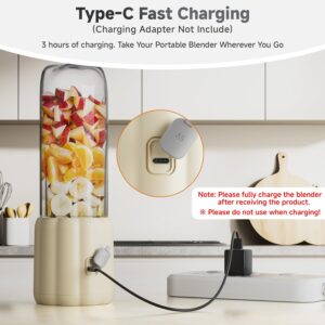 COKUNST 17Oz Portable Blender with 6 Blades, USB-C Rechargeable Personal Smoothie Maker for Shakes & Juices, Compact Mini Mixer for Home, Office & Travel - Image 7
