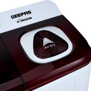 GEEPAS TwinTub Semi- Automatic 7 Kg Washing Machine | Top Load Semi Automatic Washing Machine Quick Turbo Wash |Transparent Top Lid 7 kg 350 W GSWM18041 - Image 4