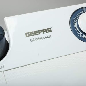 GEEPAS Twin Tub Semi-Automatic Washing Machine| High Back Control Panel and Semi-Automatic Top Load Washing Machine, Ripple Pulsator| Highly Effecient with Classic Design Wash/Spin Power 490W/180W 670 W GSWM6468 White - Image 5