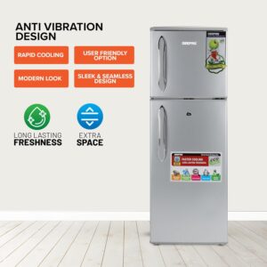 180LGross/ 132L Net Capacity, Double Door Refrigerator - Durable Double Door Refrigerator, Fast Cooling & Preserves Freshness, Low Noise, Energy Efficient, In-Built Deodorizer, Tempered Glass Shelves , Freezer Capacity-34L 120 W 120 W GRF1856SPN Silver - Image 4