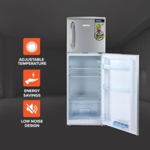 180LGross/ 132L Net Capacity, Double Door Refrigerator - Durable Double Door Refrigerator, Fast Cooling & Preserves Freshness, Low Noise, Energy Efficient, In-Built Deodorizer, Tempered Glass Shelves , Freezer Capacity-34L 120 W 120 W GRF1856SPN Silver - Image 5