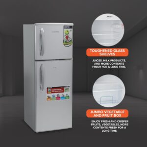 180LGross/ 132L Net Capacity, Double Door Refrigerator - Durable Double Door Refrigerator, Fast Cooling & Preserves Freshness, Low Noise, Energy Efficient, In-Built Deodorizer, Tempered Glass Shelves , Freezer Capacity-34L 120 W 120 W GRF1856SPN Silver - Image 7
