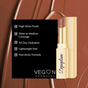 Brown Lipstick for Women Hydrate Glossy Lipstick Moisture Lip Gloss Sheer-Medium Coverage Long Lasting Lipsticks for Dry Lips (DM72 Brown) - Image 6