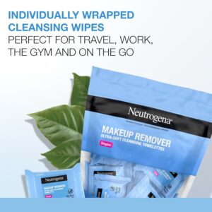 Neutrogena Makeup Remover Wipes, Daily Single Face Cleansing Towelettes, Makeup Removing Cleansing Wipes Removes Dirt & Oil, Alcohol-Free Face Towelettes, 20 ct - Image 3