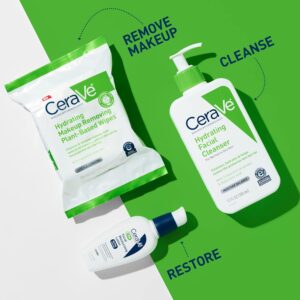 CeraVe Makeup Remover Wipes, Plant Based Face Wipes, Biodegradable in Compost, Waterless Face Wash, Travel Essentials for Women, Suitable for Sensitive Skin, Fragrance-free + Non-comedogenic, 25ct - Image 3