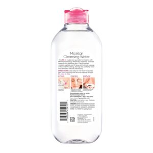 Garnier Micellar Water, Hydrating Facial Cleanser & Makeup Remover, Suitable for Sensitive Skin, Vegan, Cruelty Free, 13.5 Fl Oz (400mL), 1 Count - Image 4