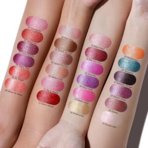 Oulac Metallic Lipstick for Women with Lightweight Hydrating Formula, Metallic Golden Nude Lip Stick, Vegan Beauty, Full Coverage Lip Makeup, Christmas Gifts for Women, Sahara Gold(10) - Image 3