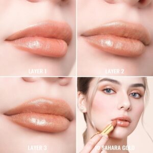 Oulac Metallic Lipstick for Women with Lightweight Hydrating Formula, Metallic Golden Nude Lip Stick, Vegan Beauty, Full Coverage Lip Makeup, Christmas Gifts for Women, Sahara Gold(10) - Image 6